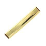 Passante tubo leggermente curvo 35x6mm ottone allacciatura 5mm - Dorato con oro fino x1