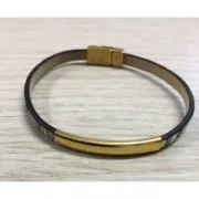 Passante tubo leggermente curvo 35x6mm ottone allacciatura 5mm Placcatura Argento Antico