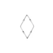 Distanziatore rombo lavorato 23x13 mm in zamac - Placcatura argento antico x1