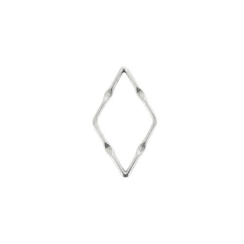 Distanziatore rombo lavorato 23x13 mm in zamac - Placcatura argento antico x1