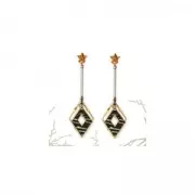 Distanziatore rombo lavorato 23x13 mm in zamac - Placcatura argento antico x1