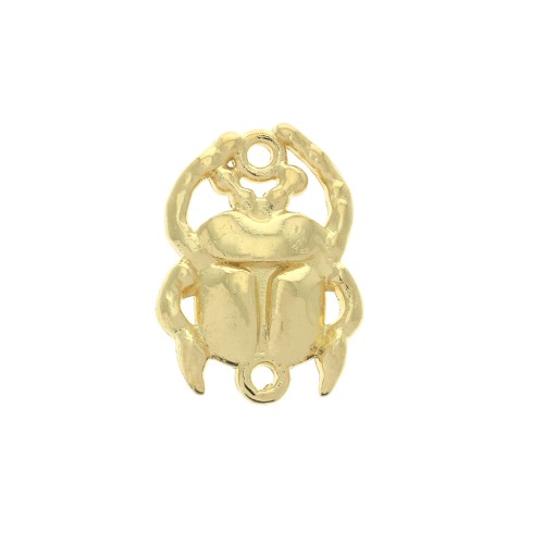 Distanziatore 2 anelli scarabeo in zamac 20x15 mm - Dorato con oro fino x1