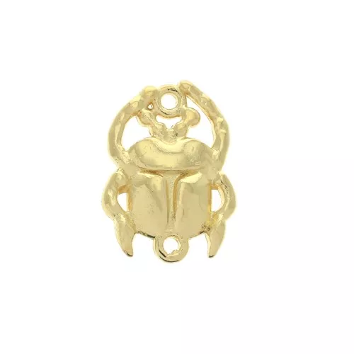 Distanziatore 2 anelli scarabeo in zamac 20x15 mm - Dorato con oro fino x1