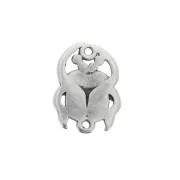 Distanziatore 2 anelli scarabeo in zamac 20x15 mm - Placcatura argento antico x1