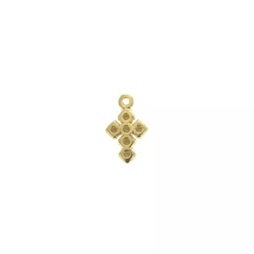 Mini ciondolo croce in zamac 10x6 mm - Dorato con oro fino x1