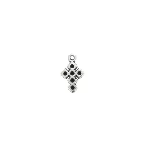 Mini ciondolo croce in zamac 10x6 mm - Placcatura argento antico x1