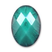 Cabochon sfaccettato in resina mm. 17x12 Green Turquoise|raw }}