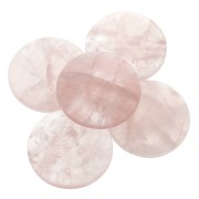 Cabochon rotondo 30mm Quartz rose x1