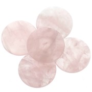 Cabochon rotondo 25mm Quartz rose x1