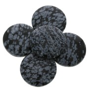 Cabochon rotondo 25mm Obsidiinne Mouchetée x1