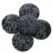 Cabochon rotondo 25mm Obsidiinne Mouchetée x1