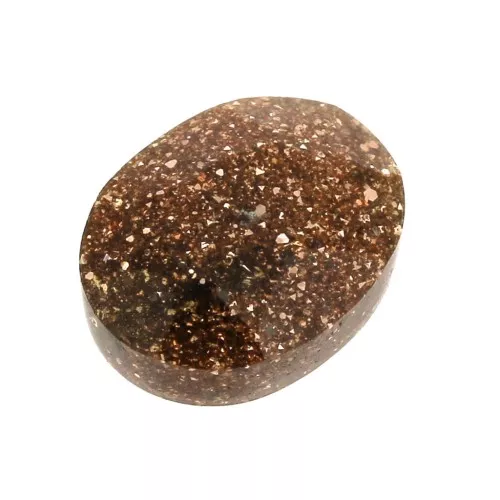 Cabochon ovale sfaccettato 8x6 mm Gold Stone - Pietra del Sole x1