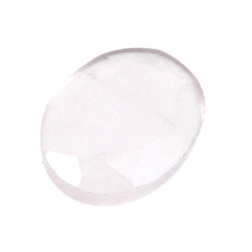 Cabochon ovale sfaccettato 8x6 mm Quartz rose x1