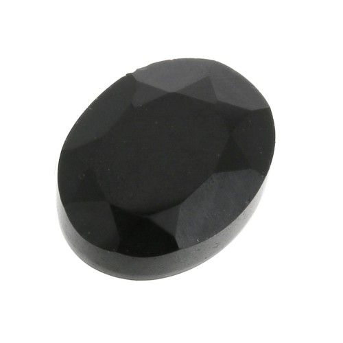 Cabochon ovale sfaccettato 8x6 mm Black Onyx x1