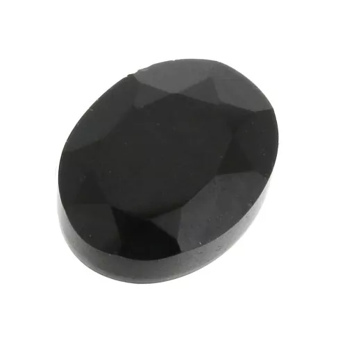 Cabochon ovale sfaccettato 8x6 mm Black Onyx x1
