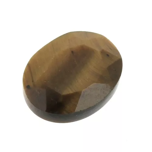 Cabochon ovale sfaccettato 8x6 mm Occhio di tigre x1