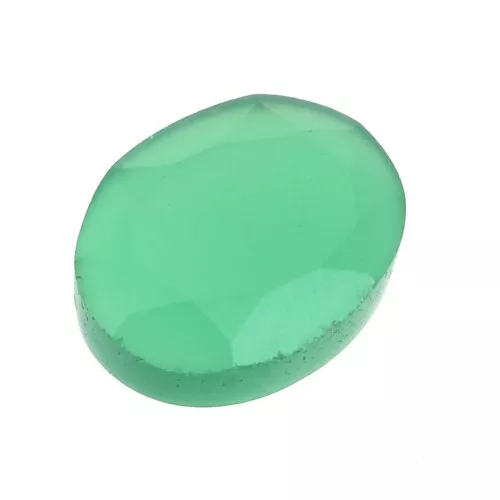 Cabochon ovale sfaccettato 8x6 mm Agata verde x1