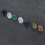 Cabochon ovale sfaccettato 8x6 mm Sodalite x1