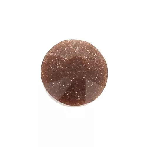 Cabochon rotondo sfaccettato 6mm Gold Stone - Pietra del Sole x1