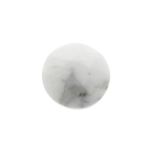 Cabochon rotondo sfaccettato 6mm Howlite x1