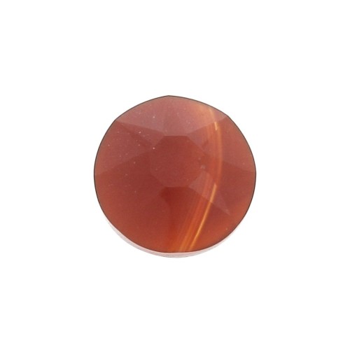 Cabochon rotondo sfaccettato tinta 6mm Agata Rosso x1