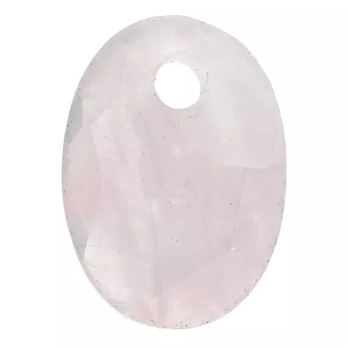 Pendente sfaccettato ovale 14x10 mm Quartz rose x1