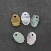 Pendente sfaccettato ovale 14x10 mm Quartz rose x1