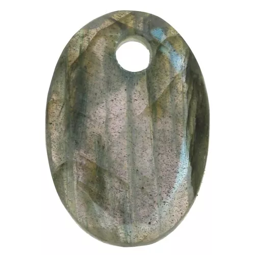 Pendente sfaccettato ovale 14x10 mm Labradorite x1