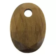 Pendente sfaccettato ovale 14x10 mm Occhio di tigre x1