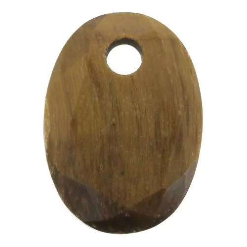 Pendente sfaccettato ovale 14x10 mm Occhio di tigre x1