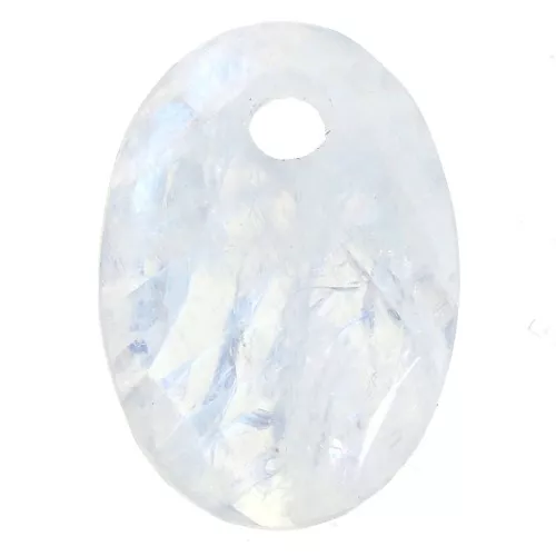 Pendente sfaccettato ovale 14x10 mm Pietra di Luna x1