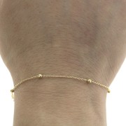 Catena maglia forçat alternata perline 2.5mm (1x3) Placcato oro 3 microns x50cm