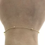 Catena maglia forçat alternata perline 2.5mm (1x3) Placcato oro 3 microns x50cm