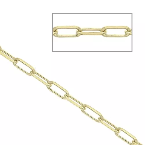 Catena maglia rettangolo 1.85 mm in Placcato oro 3 microns x50cm