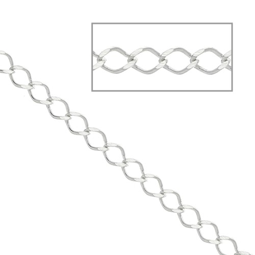 Catena maglia rombo specchio 2.3 mm in Argento 925 x50cm