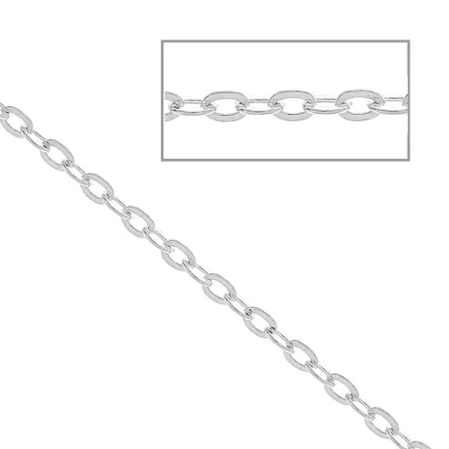 Catena maglia forçat specchio 1.45 mm in Argento 925 x50 cm