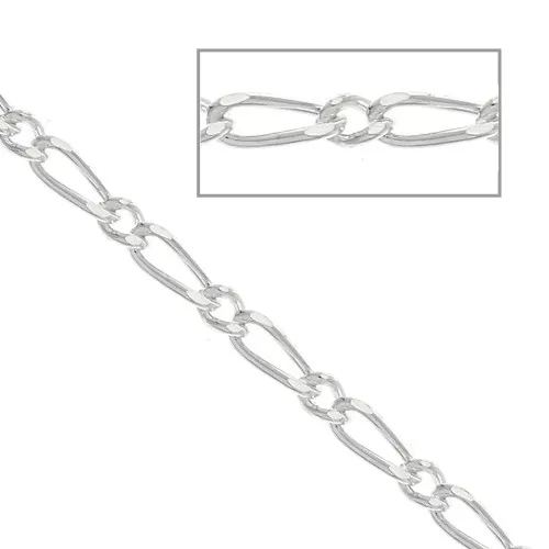 Catena maglia figaro alternata (1x1) 2.05 mm in Argento 925 x50 cm