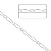 Catena maglia figaro alternata 1.75 mm in Argento 925 x50 cm|raw }}