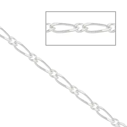 Catena maglia figaro alternata 1.75 mm in Argento 925 x50 cm