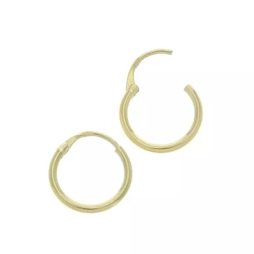 Piccola orecchini da decorare 14 mm Placcato oro 3 microns x2