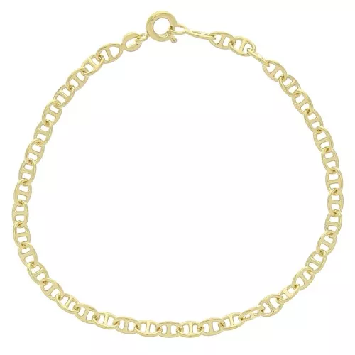 Bracciale maglia marine rontonda 3.8 mm Placcato oro 3 microns x19 cm