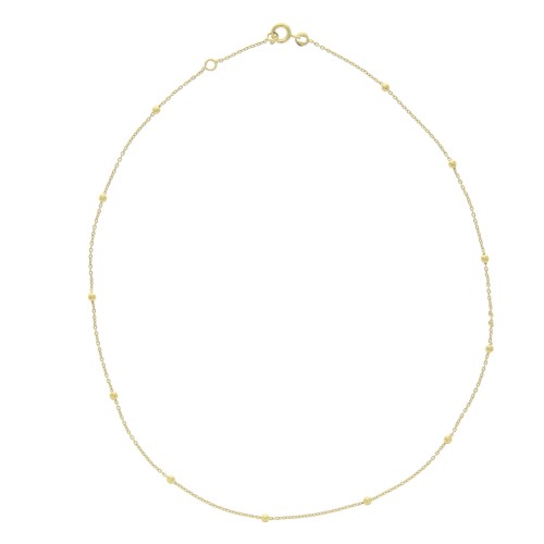 Girocollo maglia forçat alternando le pall 2.5 mm (1x3) Placcato oro 3micronx42 cm