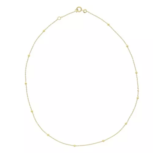Girocollo maglia forçat alternando le pall 2.5 mm (1x3) Placcato oro 3micronx42 cm