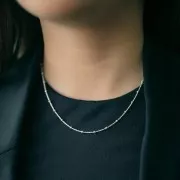 Girocollo maglia forçat alternando le palle 2.5 mm (1x1) - Argento 925 x42 cm