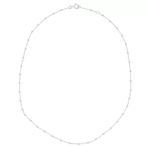 Girocollo maglia forçat alternando le palle 2.5 mm (1x1) - Argento 925 x45 cm