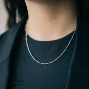 Girocollo maglia forçat alternando le palle 2.5 mm (1x1) - Argento 925 x45 cm