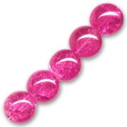 Cracked Beads mm. 14 Hot Pink x4|raw }}