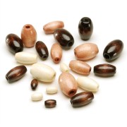 Assortimento di perle a forma di oliva in legno x75