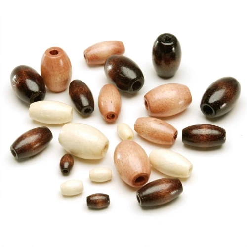 Assortimento di perle a forma di oliva in legno x75