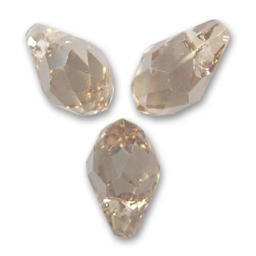Gocce Briolette PureCrystal 6007 mm. 7x4 Crystal Golden Shadow x8